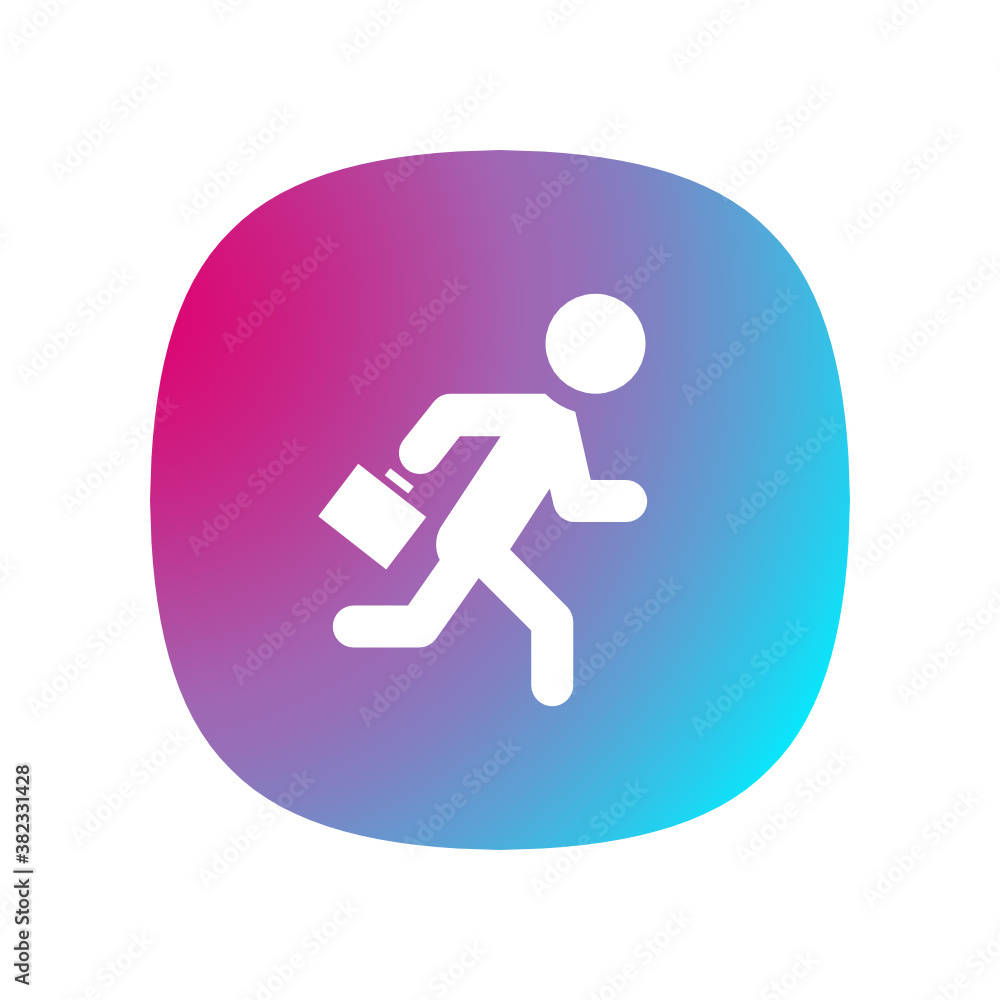 Businessman Running - Button Businessman Running - Button