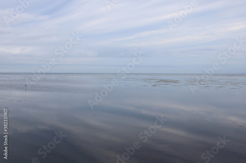 Clouds reflected on the surface of the sea