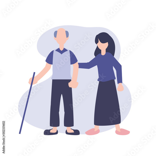 Flat element of blind man. ...