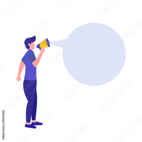 Flat element of a man givin...