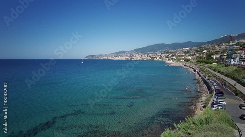 Sanremo, Liguria, Italy. View Tre Ponti Beach
