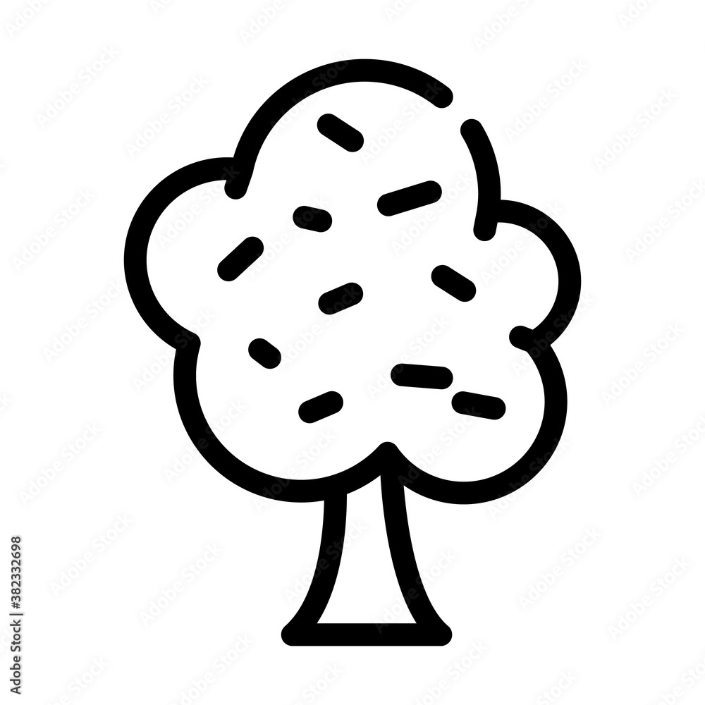 autumn leaves tree line icon vector illustration