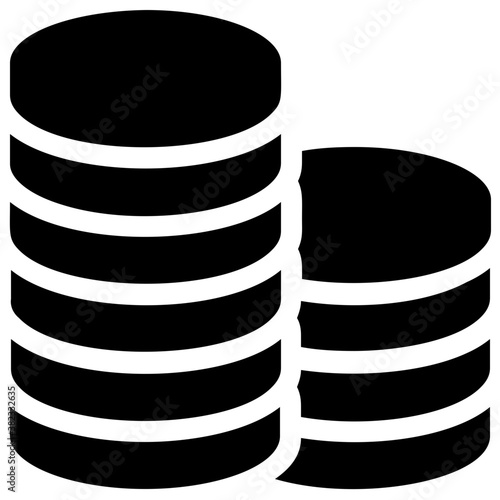 
Metallic coins solid icon design 
