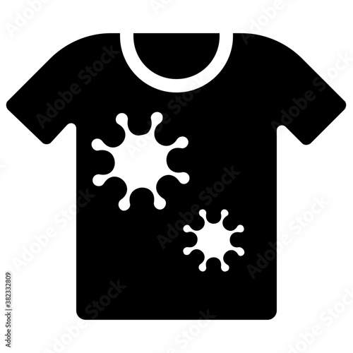 
Dirty shirt, germs solid icon design 
