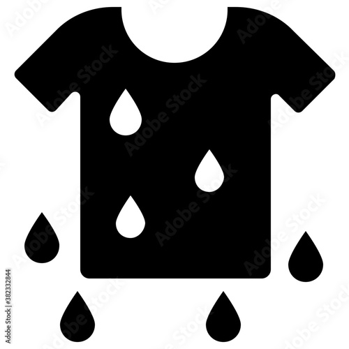 
Dirty shirt, germs solid icon design 
