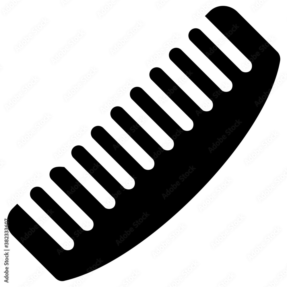 Fototapeta premium Comb, hair styling tool solid icon 