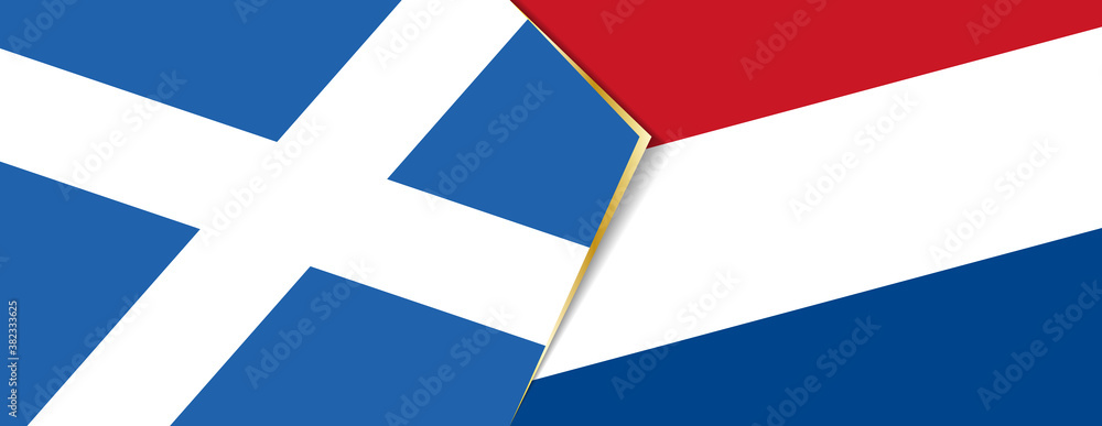 Scotland and Netherlands flags, two vector flags.