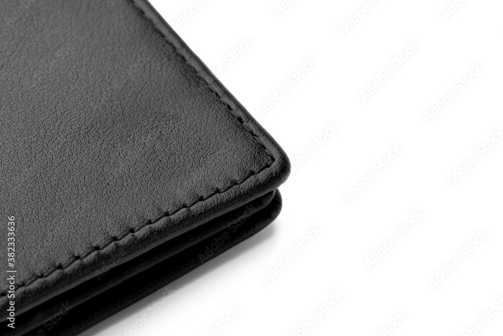 Black leather men purse isolated on a white background Black leather men purse isolated on a white background