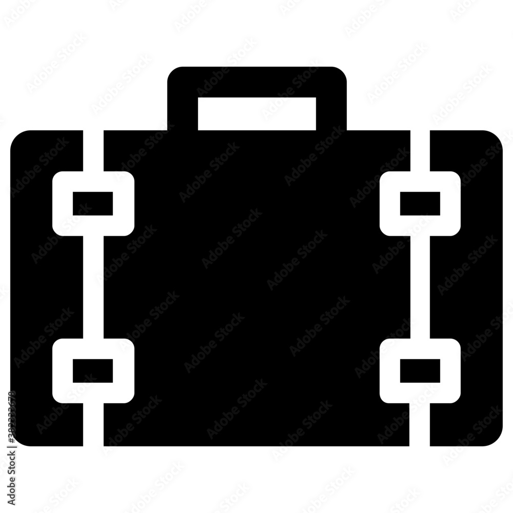 Fototapeta premium Office case, solid icon design of briefcase 