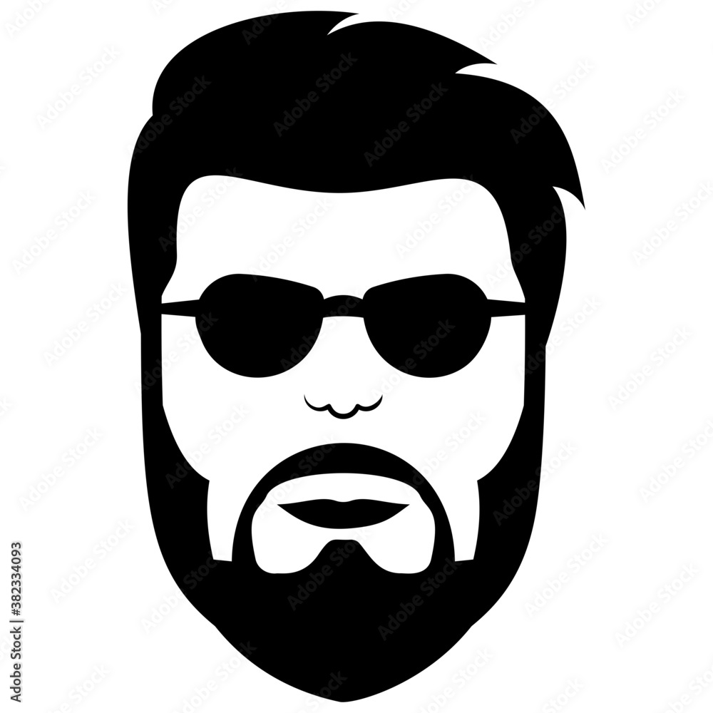 Fototapeta premium Adult man avatar line icon 