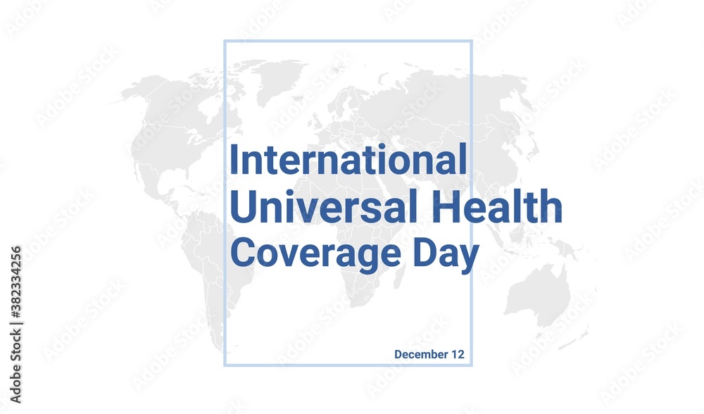 International Universal Health Coverage Day holiday card. December 12 graphic poster