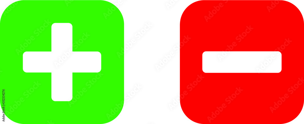 Plus sign, Minus sign, Vector icon, illustration Plus sign, Minus sign, Vector icon, illustration