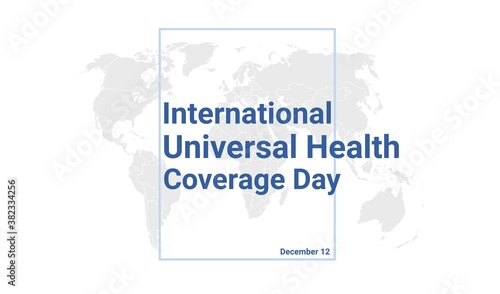 International Universal Health Coverage Day holiday card. December 12 graphic poster