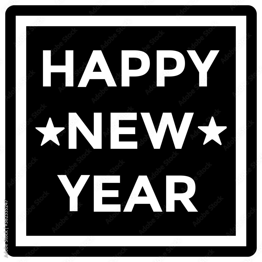 Fototapeta premium New year banner solid icon 