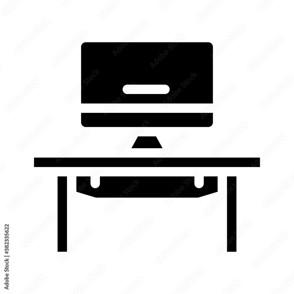 coworking workspace table glyph icon vector illustration coworking workspace table glyph icon vector illustration