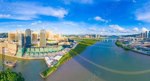 Aerial view of Macau, China and Zhuhai Hengqin Free Trade Zone © Weiming