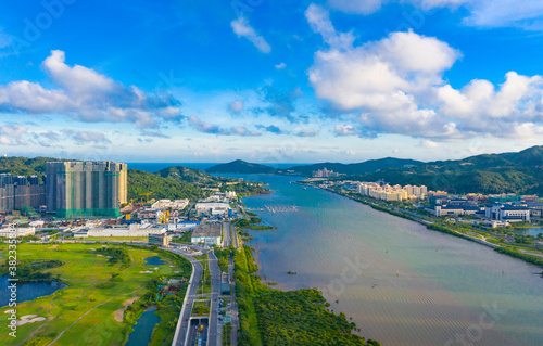 Aerial view of Macau, China and Zhuhai Hengqin Free Trade Zone © Weiming