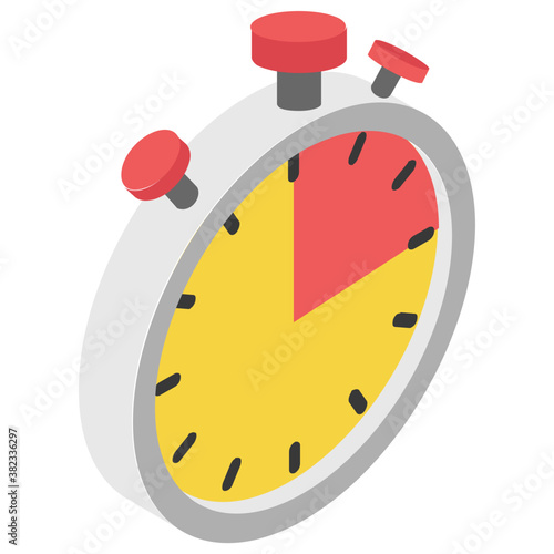 
Countdown with this stopwatch isometric  icon design
