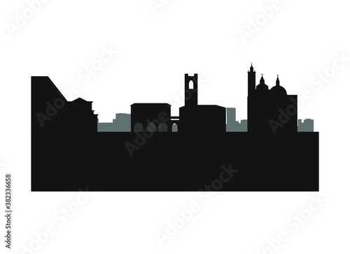 bergamo city skyline in italy