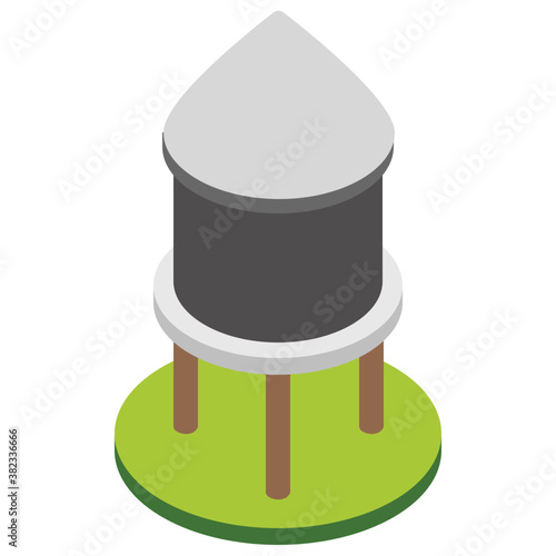 
isometric  icon design of water tank 
