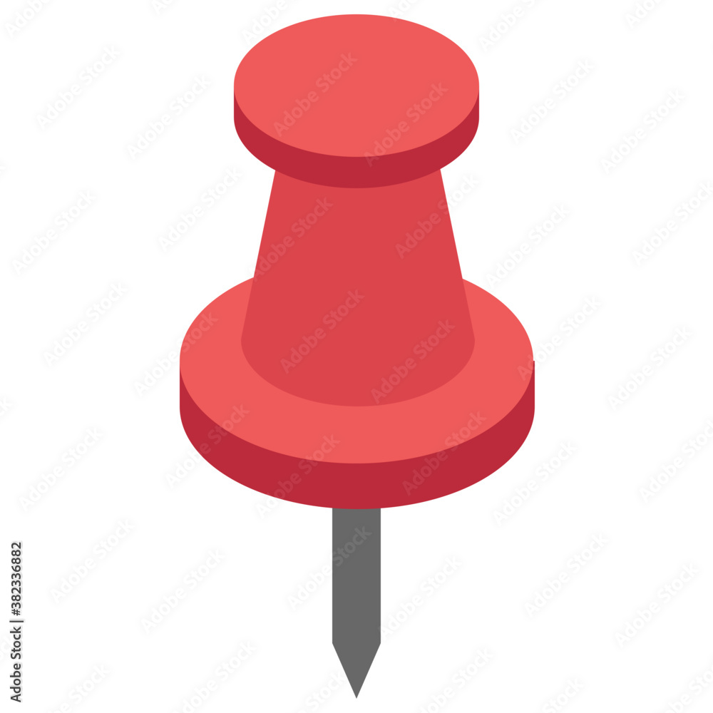 Pushpin for notice board isometric icon design
Pushpin for notice board isometric icon design