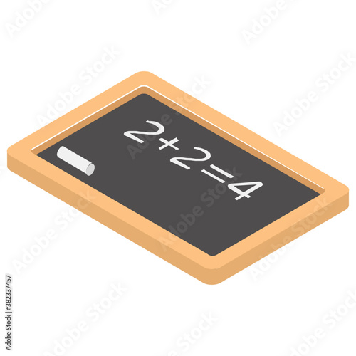 
Written slate isometric  icon design 
