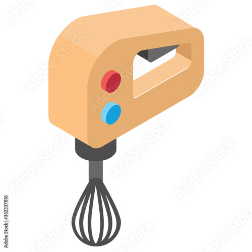 
Electric whisk beater isometric icon design 

