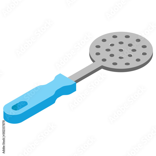 
Skimmer spoon used for frying isometric icon 
