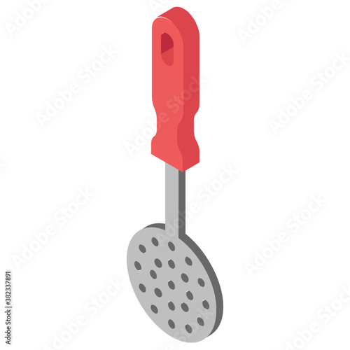 
Skimmer spoon used for frying isometric icon 
