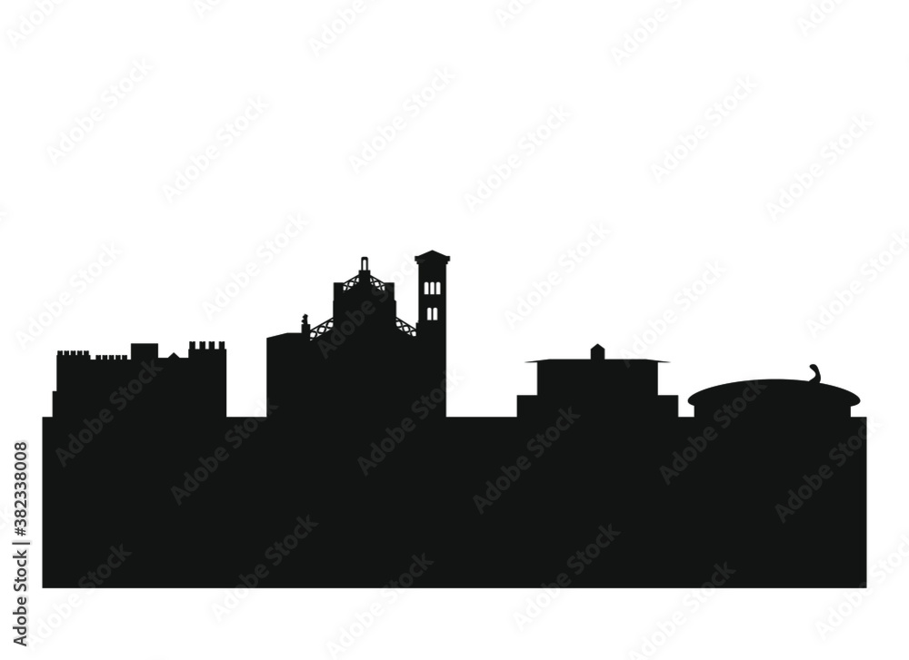skyline of prato city in italy