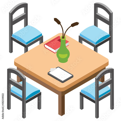 
Office dining flat icon model 
