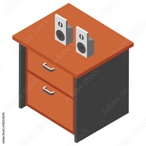  Side table drawer flat icon design 