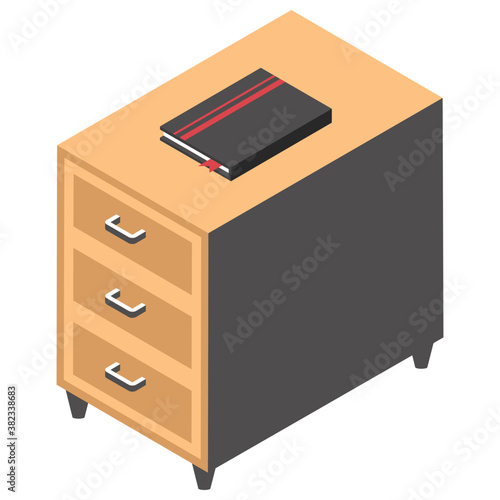  Side table drawer flat icon design 
