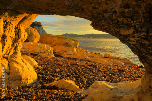 Sea cave near village of Beer in Devon © Savo Ilic