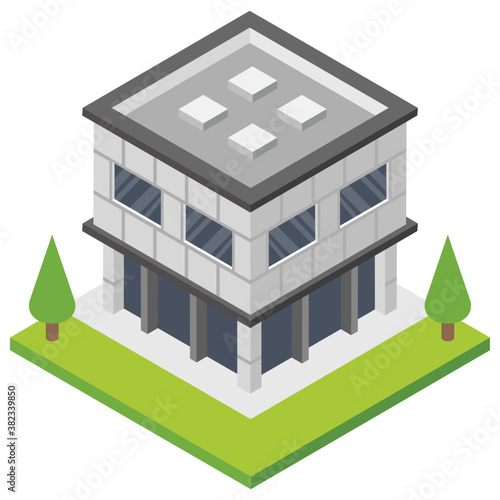 
Flat icon design of shopping mall 
