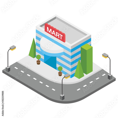 
Flat icon design of mart 
