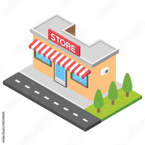 
Flat icon design of shopping store 
