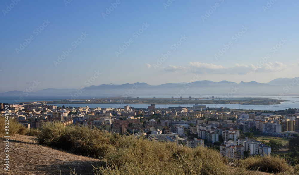 panorama of the city of Cagliari - sardinia - italy.