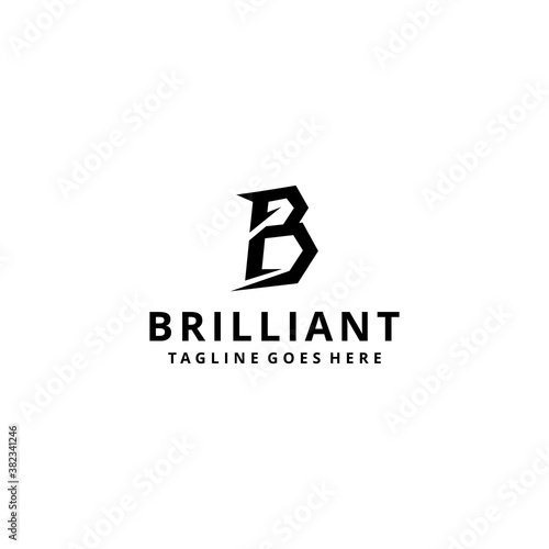 Creative illustration modern B sign geometric logo design template