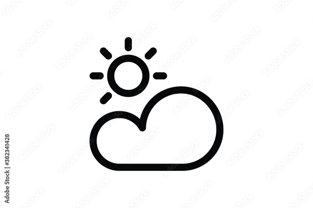 Agriculture Outline Icon - Sunny Cloudy Agriculture Outline Icon - Sunny Cloudy