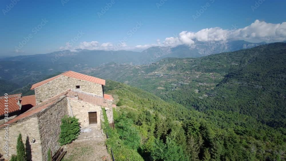 Liguria, Italy. Ancient Town Of Bajardo, in The Alps Liguria, Italy. Ancient Town Of Bajardo, in The Alps
