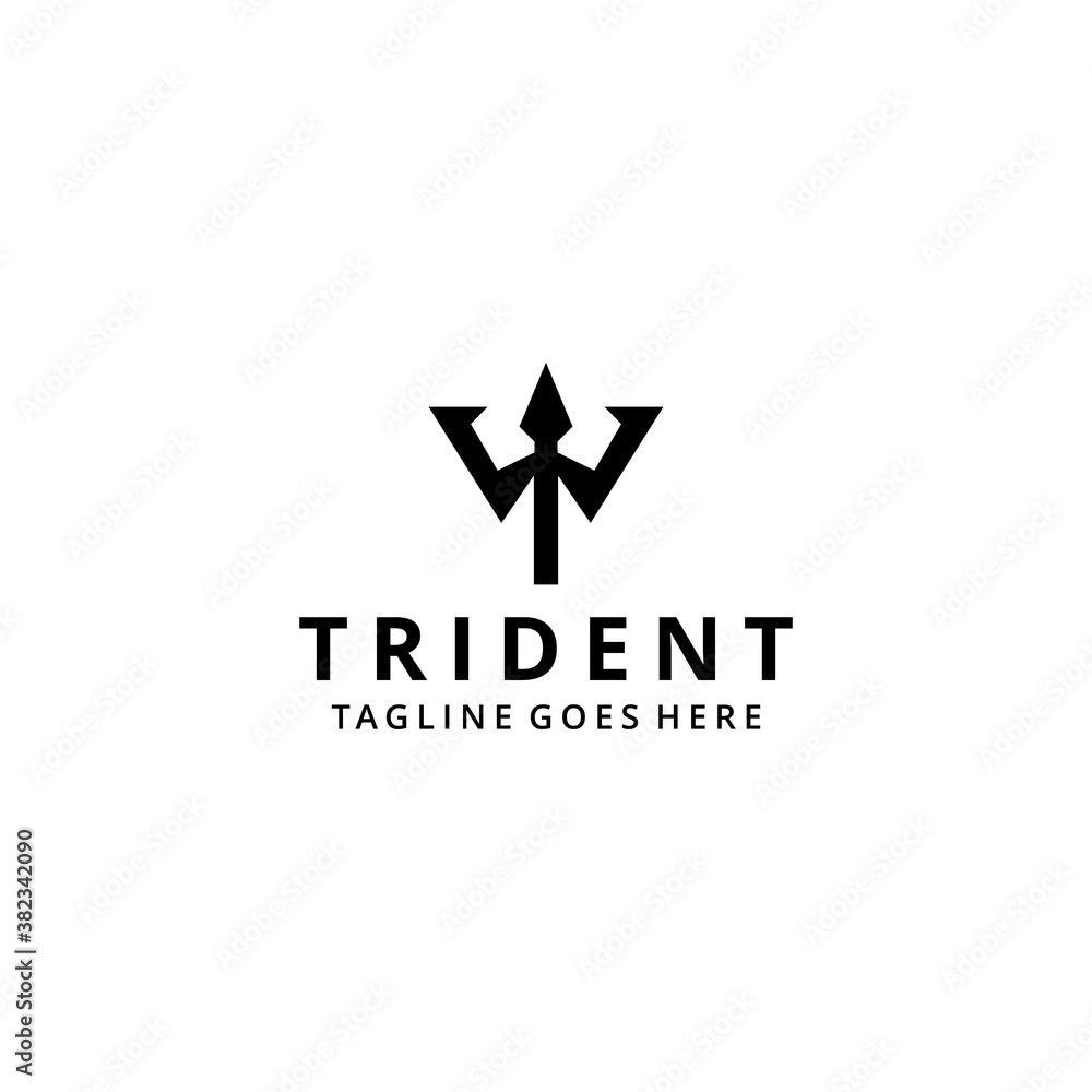 Illustration abstract modern trident sign logo design template