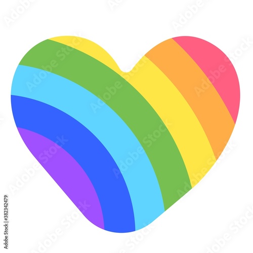 Print Hand-drawing silhouette background collection. Vector heart with rainbow decoration. Element for design.