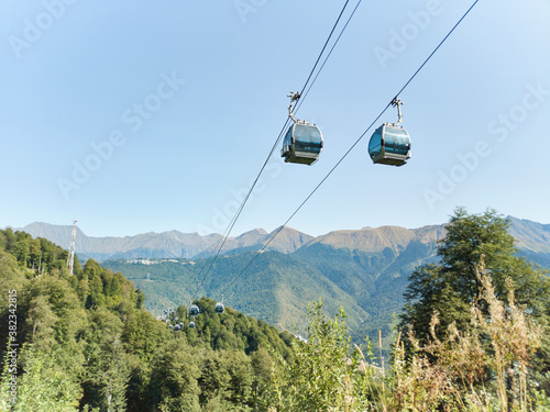 Funicular in the Caucasian mountains