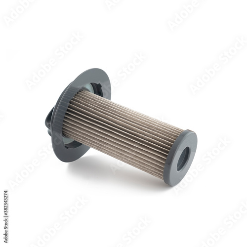 Vacuum Cleaner Air Particle Filter Isolated On White Surface