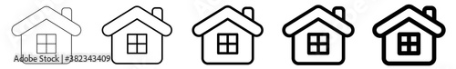 House Icon Black | Home Illustration | Cottage Symbol | Mountain Hut Logo | Cabin Sign | Isolated | Variations