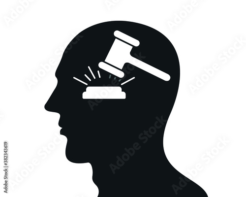 Human Brain Gavel Flat Character
