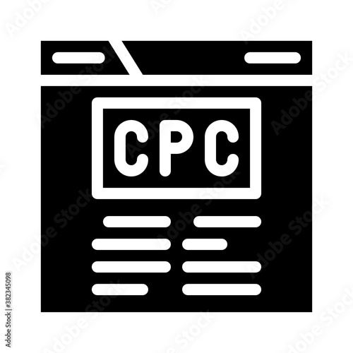 cpc seo optimization glyph icon vector illustration