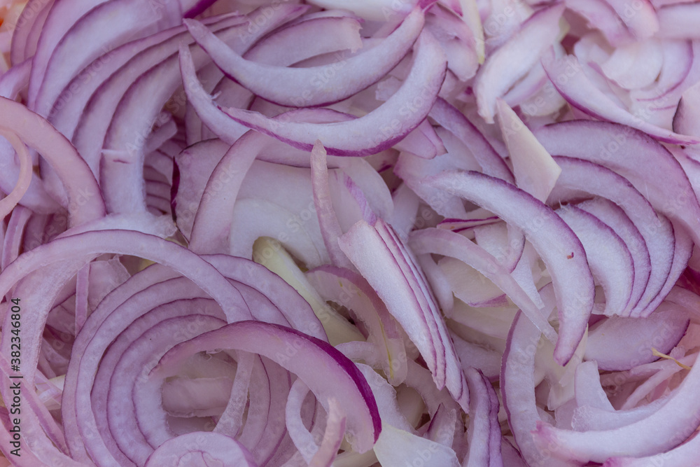 Sliced onion close-up