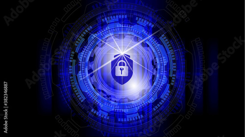 セキュリティとテクノロジー。個人情報を守る技術のイメージ